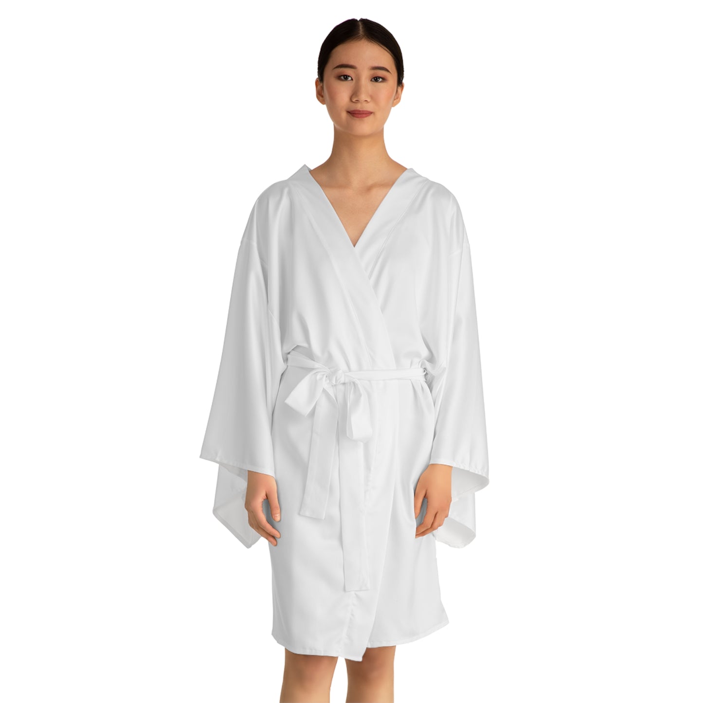 Feline Long Sleeve Kimono Robe — Minimal Cat-Inspired Lounge Wear