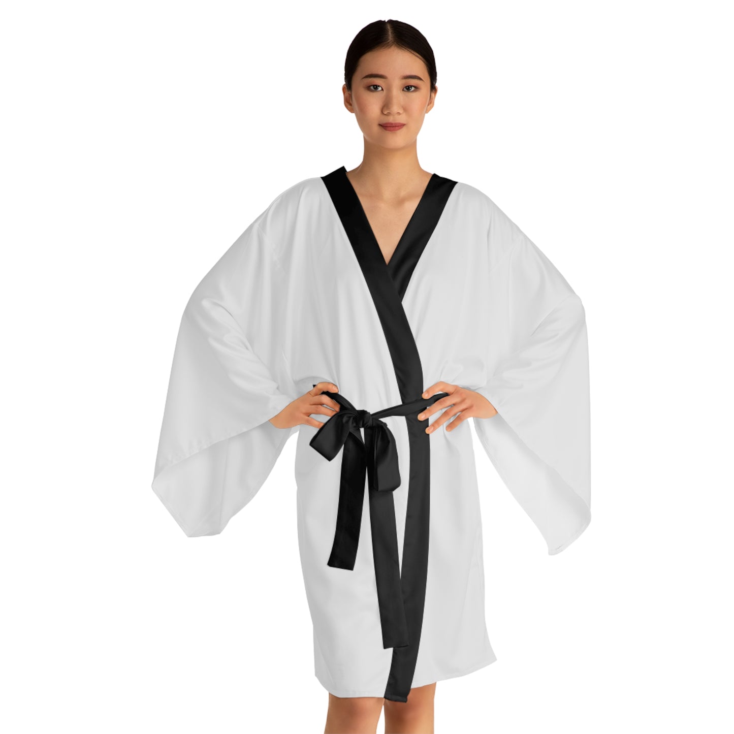 Feline Long Sleeve Kimono Robe — Minimal Cat-Inspired Lounge Wear