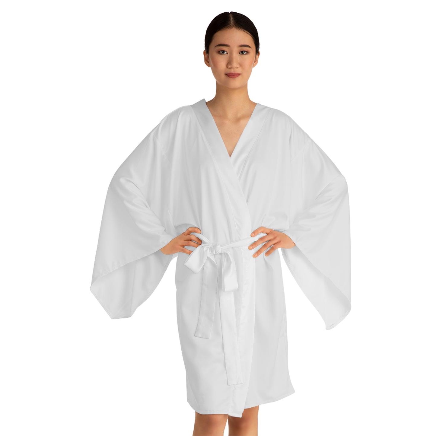 Feline Long Sleeve Kimono Robe — Minimal Cat-Inspired Lounge Wear
