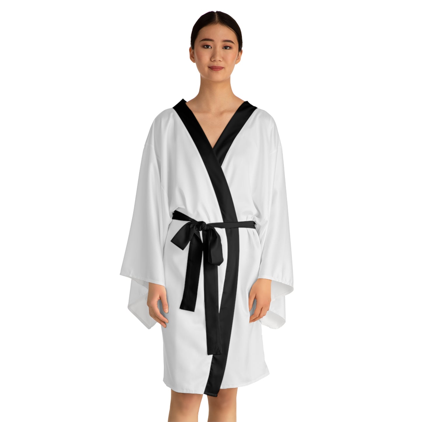 Feline Long Sleeve Kimono Robe — Minimal Cat-Inspired Lounge Wear