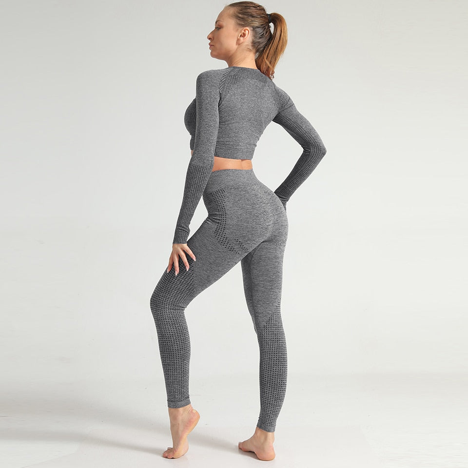 Yoga Sets 2 Piece Women Sport Outfits Workout Sets Exercise Sportswear Gym Jogger Actiivewear Running Suits Fitness Clothes-2